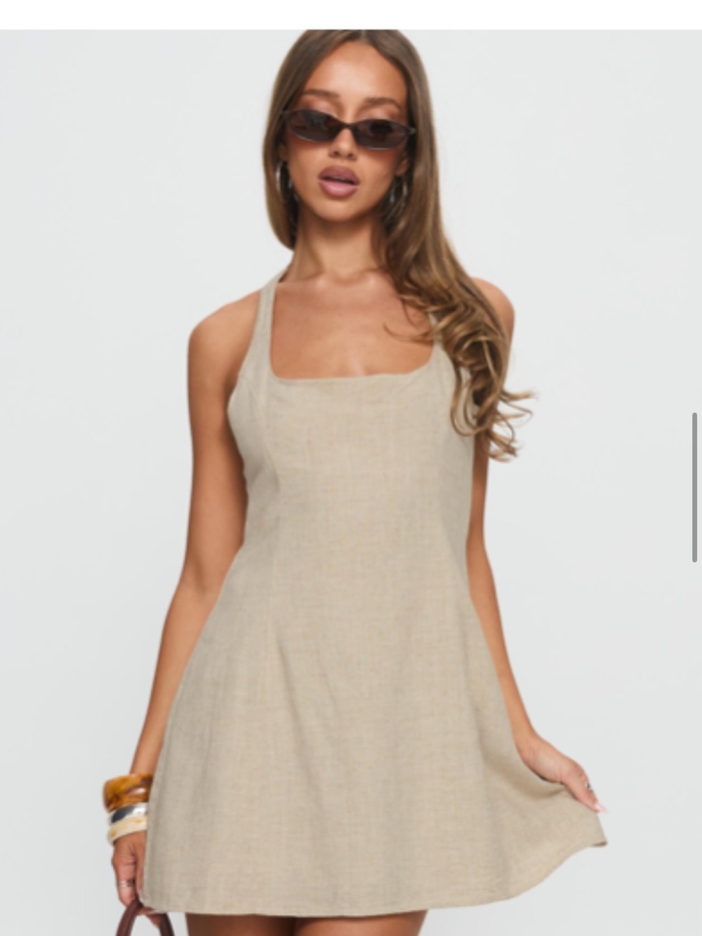 Princess Polly Florelli Halter Mini Dress Oat